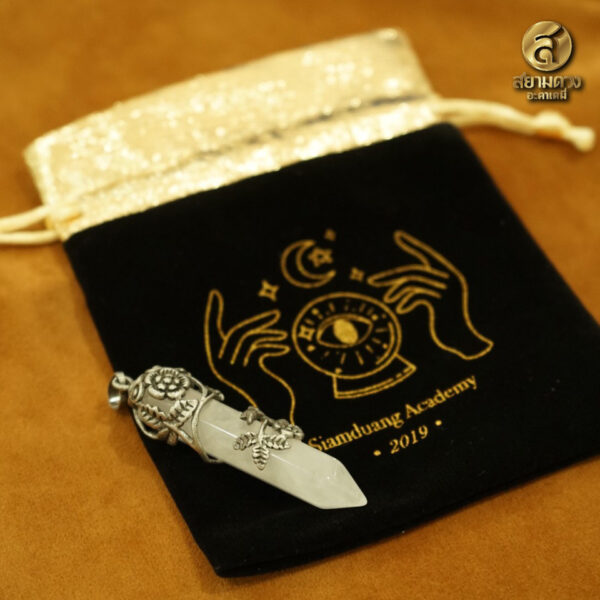 เพนดูลัม (PENDULUM) หินแท้ ประดับด้วยโลหะลายดอกไม้โบราณ - Image 4