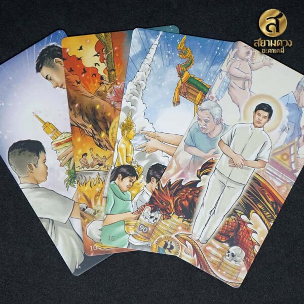 ไพ่ออราเคิลชุด “โชคดี มีสุข” ไพ่พร้อมคู่มือเบื้องต้น ขอบทองกลิตเตอร์อย่างดี - Image 5